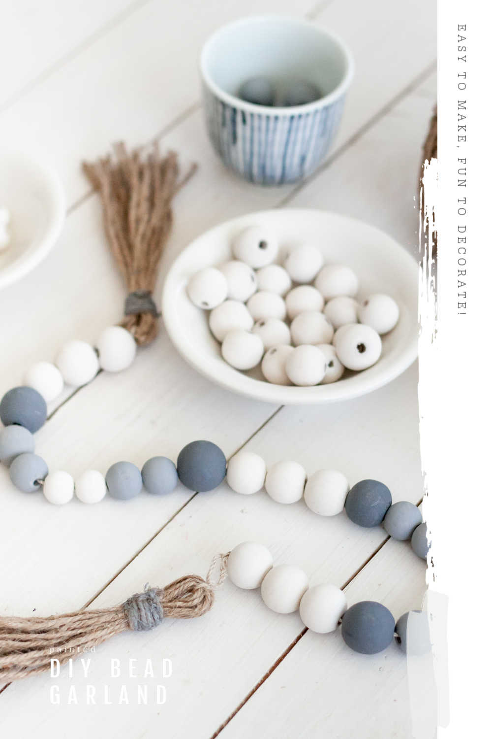 DIY Painted Wood Bead Garland